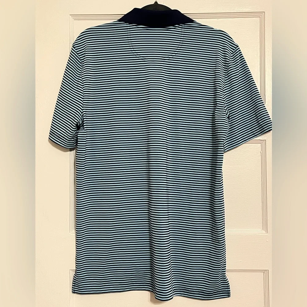 Mens BCG blue striped golf polo. Medium. Excellent used condition - Picture 3 of 4